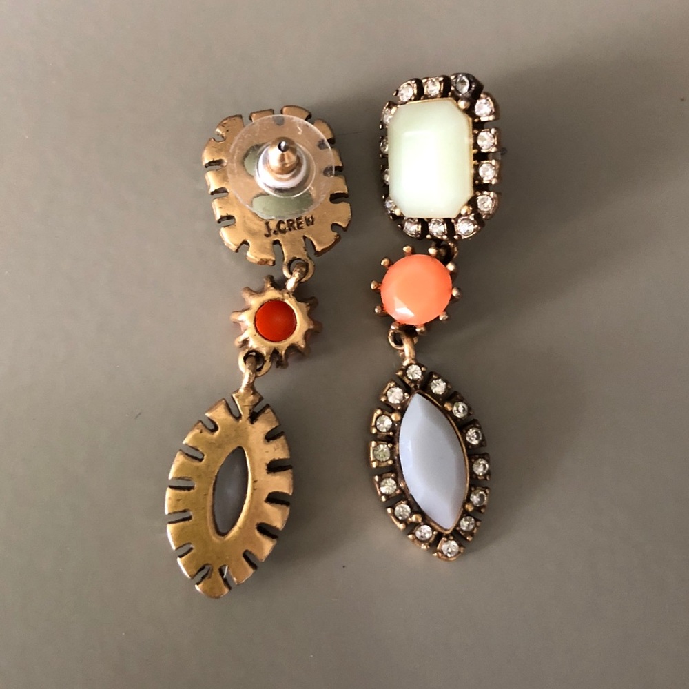 J. Crew Sparkly Multicolor Statement Earrings - Picture 2 of 3